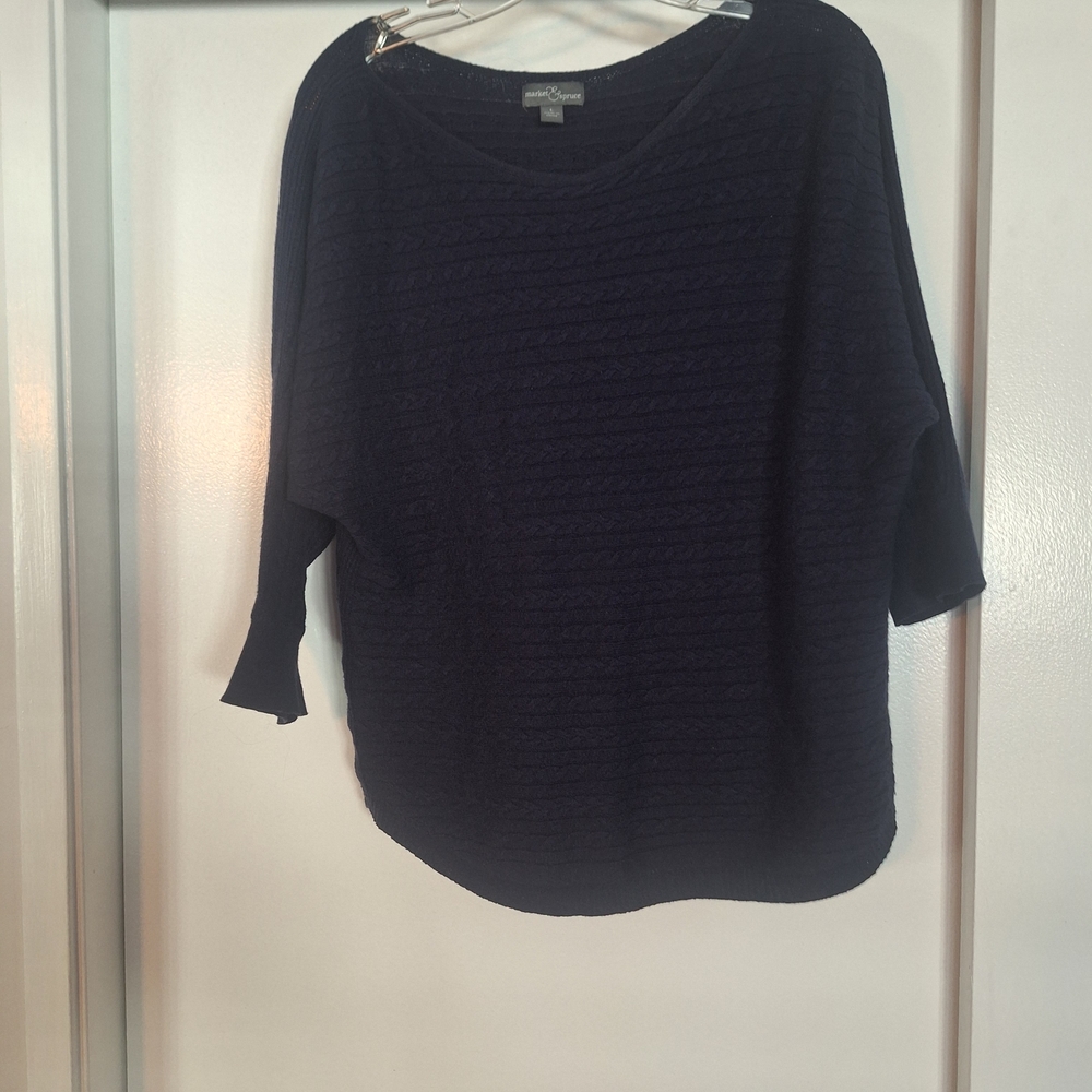 Croft & Barrow Women's Dark Blue Crew Neck Sweater